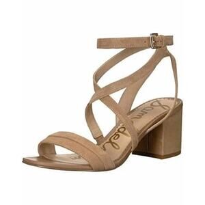 SAM EDELMAN Sammy Ankle Wrap Sandals Size 7.5 Tan Suede